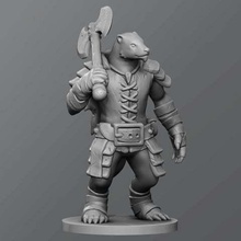 badger warrior game toy tabletop dungeons dragons d&d 3d print model - Mito3D