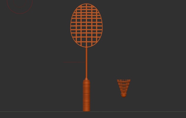 badminton jeu sports équipement tennis sport accessoires balle 3d print model - Mito3D