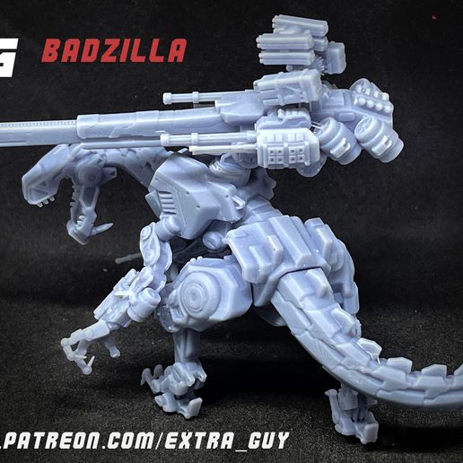 badzilla imprimible 100mm 3d impresión modelo Arte 3dprint stl resina pasatiempo esculpir cifras mech robot 3D print model - Mito3D