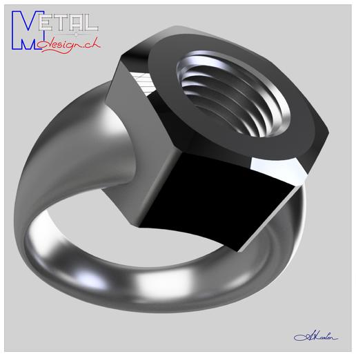 bague-ecrou bijoux les anneaux de l'anneau bijou 3D print model - Mito3D