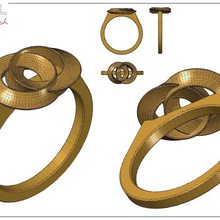 bague entrelacs gioielli anelli anello moebius joaillerie regalo bijoux 3d print model - Mito3D