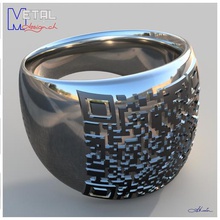 bague qrcode jewelry rings bijoux ring 3d print model - Mito3D