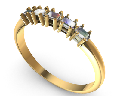 baguette ring 250mm 170mm stone wedding love engagement gift jewelry 3d print model - Mito3D