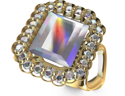 baguete anel 7 9 pedra joalheria Casamento amar noivado presente 3d print model - Mito3D
