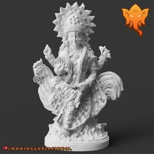 bauchara devi patrona Transgénero comunidad Arte hindú diosa gallo India indio 3d print model - Mito3D
