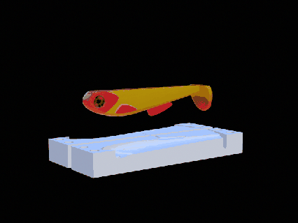 yem balık 10cm toynak form yırtıcı Balık tutma gökkuşağı alabalığı zander levrek kedi balığı turna bas cezbetmek Köpekbalığı alabalık kasırga yemler 3d print model - Mito3D