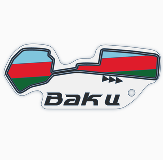 baku circuit key ring formula 1 keychain 3d printing flag azerbaijan details amateur sport white red celeste dark green black design collection passion 3d print model - Mito3D