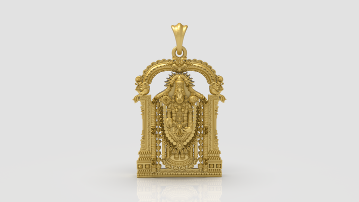 balaji art 1 takı balaji pendant yüzük tirupati kolye god stl dosya altın 3d print model - Mito3D