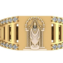 balaji anel de diamante jóias hanuman deus hindu devine jóia tirupati tirupatibalaji ouro luxo cnc 3dprintable prata diamantes printable da forma gem anéis 3d print model - Mito3D