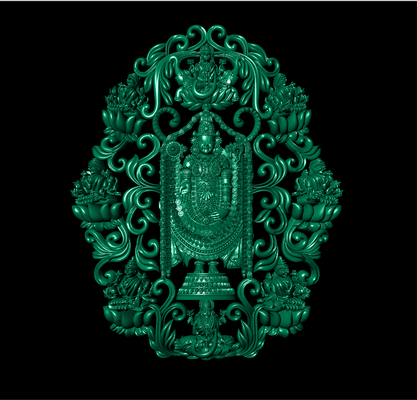 balaji pendentif art 6 bijoux bague tirupati god 3dm file murti stl fichier or 3d print model - Mito3D