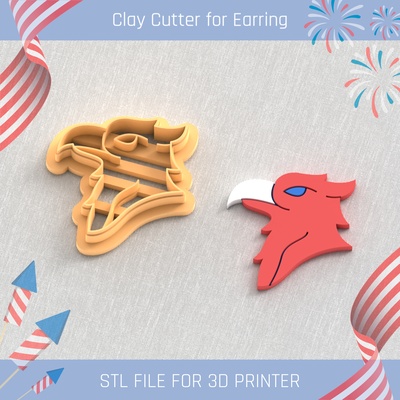 bald eagle usa independence day cutters clay cutter tools earring summer turtle beach shell 3d print model - Mito3D