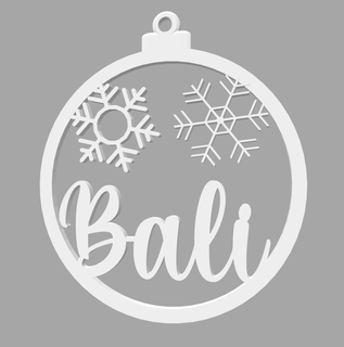 bali - bola de natal com nome ornamento Home decoração christmas tree festa party gift 3d print model - Mito3D
