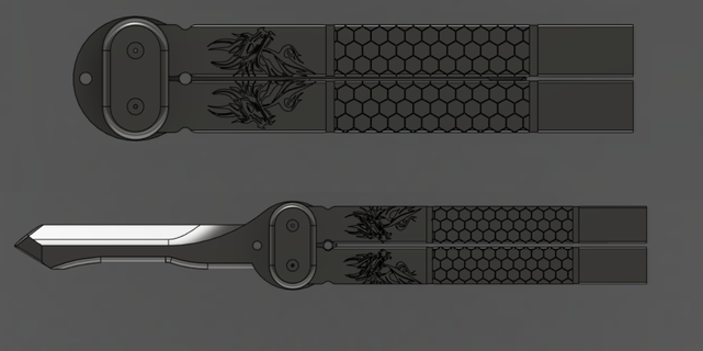 balisong bıçak + saç fırça araçlar 3d print model - Mito3D
