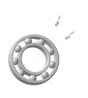 ball bearing 45 diameter balloon bearing production engineer  3d print model - Mito3D
