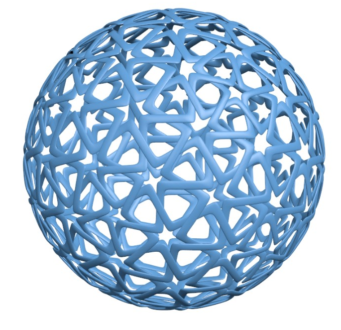 Ball dekoriert jali Gittergewebe 3D print model - Mito3D
