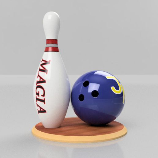 Ball Kiefer Bowling Kunst Stifte Zahl Kiefern 3D print model - Mito3D