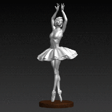 ballerine 5 figurine sculpture ballet Danseur femelle femme personnage Ménage 3d print model - Mito3D