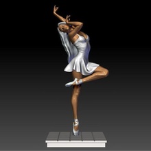 bailarina 6 miniatura figurilla escultura doncella dama niña hembra mujer personaje persona personas ballet baile bailando Arte deco estatua 3d print model - Mito3D