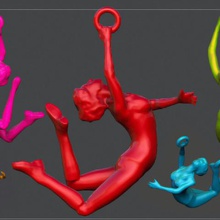 ballerine danseuse à l'oreille, collier pendentif bijoux 3dprint 3dprinted 3d print model - Mito3D