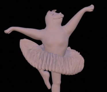 bailarina porco estatueta 3d print model - Mito3D