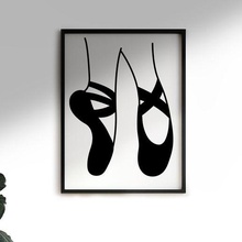 bailarina sapatos parede arte decoração enfeite 3d print model - Mito3D