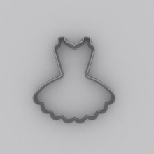 ballet dress cookie cutter 8cm girl tutu 3d print model - Mito3D