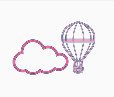 balloon cookie cutter cloud cutting cookies cloud cloud balloon ballon  3d print model - Mito3D