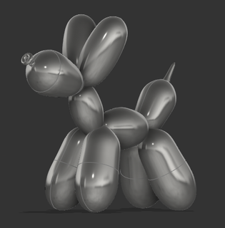 Ballon Hund Kunst Jeff Koons Dekoration 3d print model - Mito3D