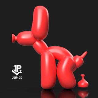 Palloncino cane clown animal shaped scultura 3d design animali bolla vivace 3d print model - Mito3D