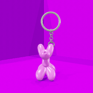 ballon chien porte clés bijoux ballons chiot gonflable 3d print model - Mito3D