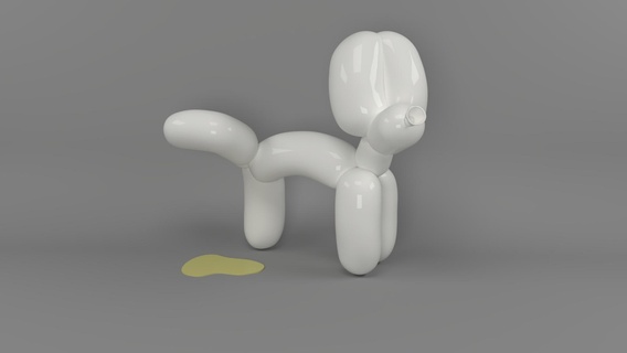 balloon dog pee decoration balloon dog art toy house balloon dog pee fun clown animals  3d print model - Mito3D