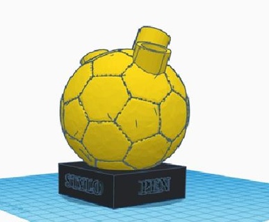 balloon pen holder soccer decoration sport child 3d print model - Mito3D