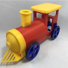 balloon powered single cylinder air engine toy train game 3d print model - Mito3D