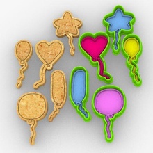 balloons - kit 5 cutters chef cutter cookie set knife kitchen cookies pack cook 3d print model - Mito3D