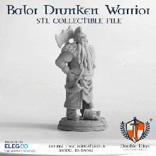 balor drunken warrior - dw-02 game dwarf tabletop miniature collectible toy drunk 3d print model - Mito3D