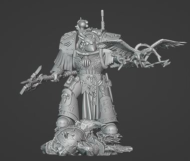 balsar kurthuri grey raven cataphractii Game 41k 30k spacemarines space marines heresy guard character librarian knight errant knights 3d print model - Mito3D