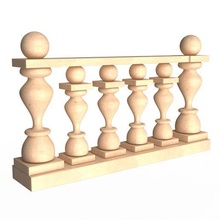 baluster 05 architecture ballustrade pillars column king castle chateau palace terrace rail railing concept barrier architectural classical open handrail 3d print model - Mito3D