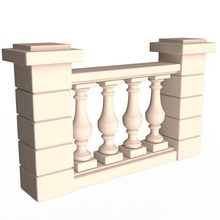 baluster 06 architecture ballustrade pillars column king castle chateau palace terrace rail railing concept barrier architectural classical open handrail 3d print model - Mito3D