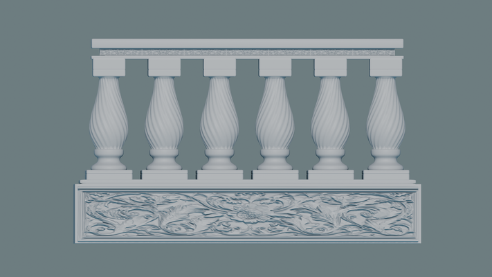 balustrade 3d model architecture railing design construction ornamental safety structure support decorative building barrier balcony staircase handrail materials craftsmanship classical contemporary interior 3d print model - Mito3D