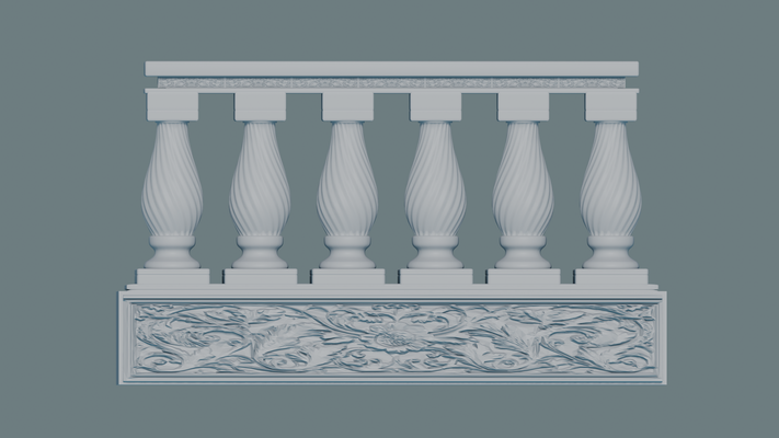 garde corps 3d modèle architecture balustrade conception construction ornemental sécurité structure soutien décoratif bâtiment barrière balcon escalier matériaux artisanat classique contemporain intérieur 3d print model - Mito3D