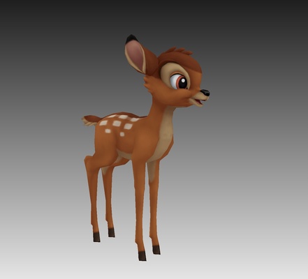 bambi sanat krallık kalpleri disney geyik hayvan video oyunu 3d print model - Mito3D