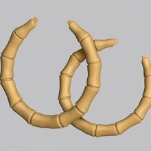 bambou boucle d'oreille bijoux oreille Naturel nature art 3d print model - Mito3D