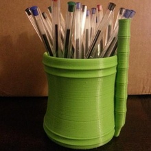 bamboo pencil pot home pencils 3d print model - Mito3D