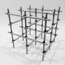 échafaudage en bambou de l'architecture la paille structure connecteur construction 3d print model - Mito3D
