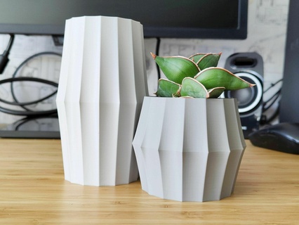 bambu vaso Panela plantador modo Projeto flor vasos potes plantar casa minimalista simples plantas rápido decoração 3d print model - Mito3D