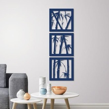 bamboo wall decoration set 3 frames art home printing 3d 2d interior indoor nature plants 3d print model - Mito3D
