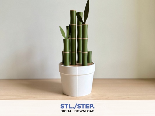 bambus 3d buchstütze digital dateien lesezeichen datei stl modell buch buchstützen vase drachen artikuliert kunst pflanze pflanzer 3d print model - Mito3D