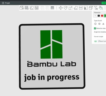 Bambu Labor Teller Job Fortschritt Plakette Panneau veröffentlicht Dekoration 3d print model - Mito3D
