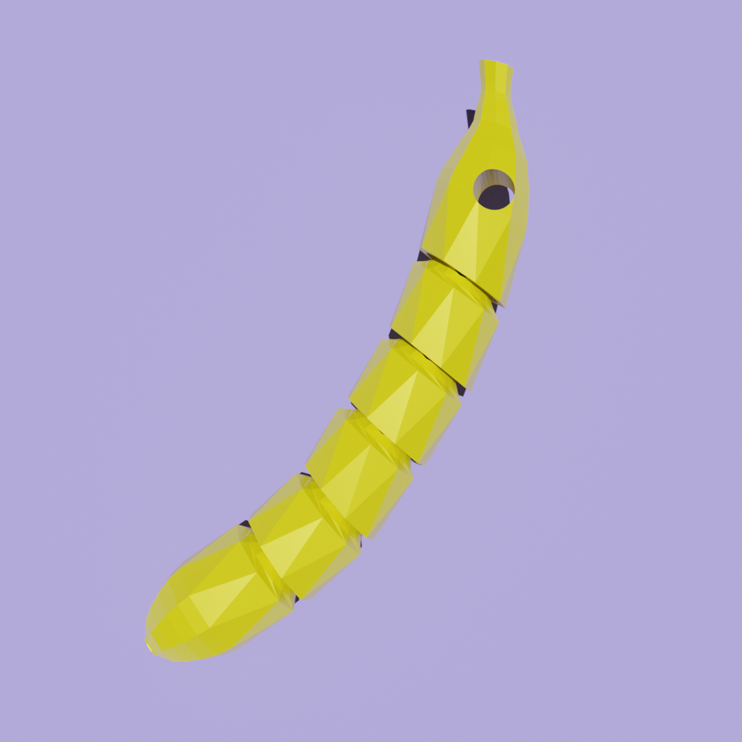 banane articulé porte clés gadget impression in endroit amusement jouet faible poly art 3D print model - Mito3D