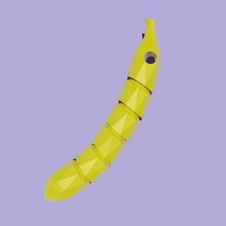banane articulé porte clés gadget impression in endroit amusement jouet faible poly art 3d print model - Mito3D